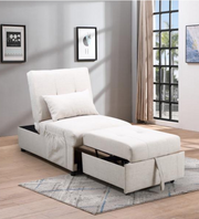 Perfect Small Space Solution Fabric Upholstered Ottoman Bed- Beige Color