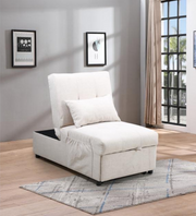 Perfect Small Space Solution Fabric Upholstered Ottoman Bed- Beige Color