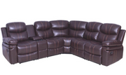 Gel Leather Manual Sectional Recliner - Brown Color #Hamilton