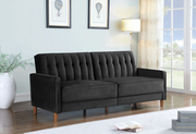 Velvet Upholstered Klik Klak Sofa Bed- Black Color