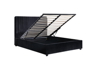 Fabric Upholstered Hydraulic Storage Bed- Black Color