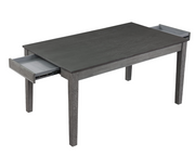 Wooden Dining Set with Fabric Seating Chairs and Bench- Grey #115706