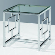 Clear Glass Top with Chrome Finish Legs Coffee Table and End Table #06013SL