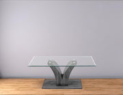 Clear Glass Top with Gray Base Coffee Table/ End Table #067404