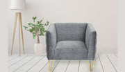 Modern Sofa Set with Button Tufted Back with Golden Legs and Throw Pillows- Grey #061652