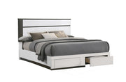 Two Tone Lacquer Finish Modern Storage Bedroom Set with Drawers #112260S