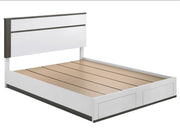 Two Tone Lacquer Finish Modern Storage Bedroom Set with Drawers #112260S