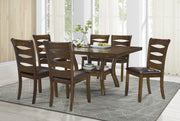 Solid Wood Brown Finish Expandable Top Dining Set #115712
