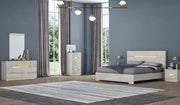 Modern Solid Wood Lacquer Finish Bedroom Set with Bluetooth Speaker and Lights- Grey #06172