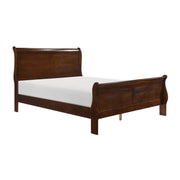 Solid Wood Sleigh Bedroom Set- Cherry Color