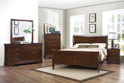 Solid Wood Sleigh Bedroom Set- Cherry Color