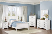 Solid Wood Sleigh Bedroom- White Color