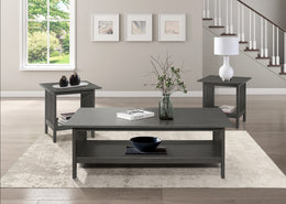 3Pcs Wooden Coffee Table Set- Grey #111104