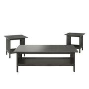 3Pcs Wooden Coffee Table Set- Grey #111104