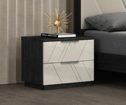 Glossy Finish Modern Bedroom Set with Lights On Headboard and Lights on Mirror- 06157
