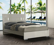 Glossy Finish Modern Bedroom Set with Lights On Headboard and Lights on Mirror- 06185