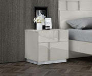Glossy Finish Modern Bedroom Set with Lights On Headboard and Lights on Mirror- 06185