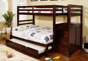 Solid Wood Single Over Single Bunk Bed - Espresso Color #17118