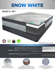 12''  Euro Top Medium Firm Spring Mattress- Snow White