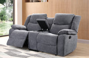 Grey Fabric Upholstered Recliner Set #051194