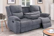 Grey Fabric Upholstered Recliner Set #051194