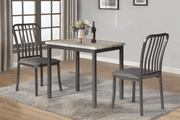Solid Wood with Metal Legs Dining Set- Grey #053720