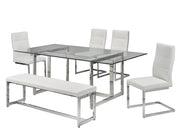 Glass Dining Table Set - White #035006
