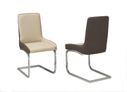 Two Tone Color Leather Rocking Dining Chairs Two in a Box