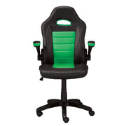 Black/Green Leather Office Chair #033807