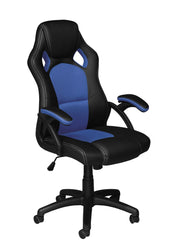 Black/Blue Leather Office Chair #035201