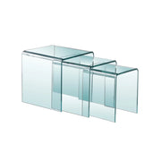 Bent Glass Nesting Tables - 3Pc Set #100399