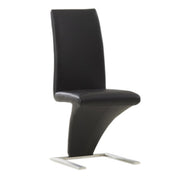 Black Leather Upholstered Rocking Dining Chair with 