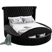 Velvet Circular Tufted Bed- Black Color #175773