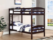 Solid Wood Single Over Single Bunk Bed- Espresso Color #17124