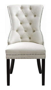 Modern Velvet Dining Chair with Black Wooden Legs and Chrome Locker Two in a Box- Beige Color #171223