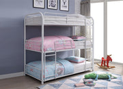 Metal Triple Level Single Size Bunk Bed- White Color #17505