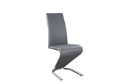 Grey Leather Upholstered Rocking Dining Chair with 