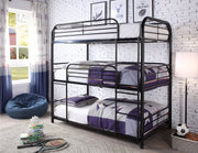 Metal Triple Level Single Size Bunk Bed- Black Color #17503