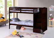 Solid Wood Single Over Single or Single Over Double Bunk Bed- Espresso Color #175900