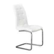 PU Leather Upholstered Rocking Dining Chairs with Chrome Leg 6 Chairs in a Box - White Color #171751
