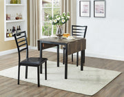 Distressed Wooden Table With Drop Leaves and Metal Base Dining Set- #171023
