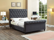 Fabric Upholstered Sleigh Bed - Charcoal Color #175750