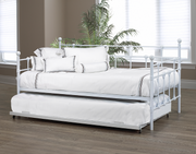 Metal Day Bed with Underneath Trundle Bed- White Color #17316