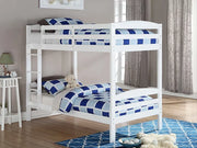 Solid Wood Single Over Single Bunk Bed- White Color #17124