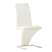 White Leather Upholstered Rocking Dining Chair with 