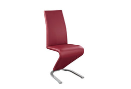 Red Leather Upholstered Rocking Dining Chair with 