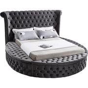 Velvet Circular Tufted Bed- Grey Color #175770
