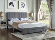 Fabric Upholstered Bed with Drawer - Grey Color #175483