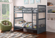 Solid Wood Single Over Single Bunk Bed- Grey Color #17121