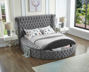 Velvet Circular Tufted Bed- Grey Color #175770